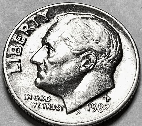 1982 P Roosevelt Dimes