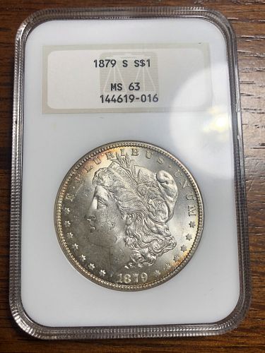 1879s Morgan Silver dollar NGC Graded MS-63 Beautifully Toned REV of 1879 NICE