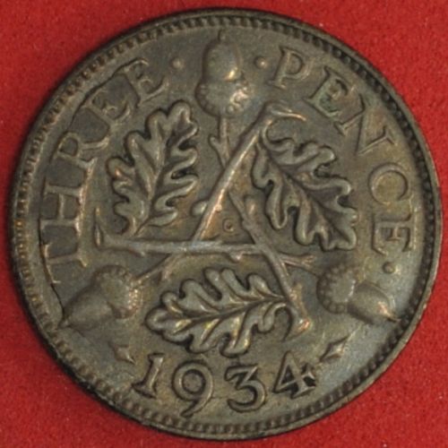 1934 Great Britain 3 Pence XF