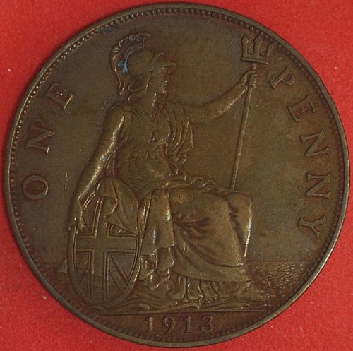 1913 Great Britain Penny VF #2