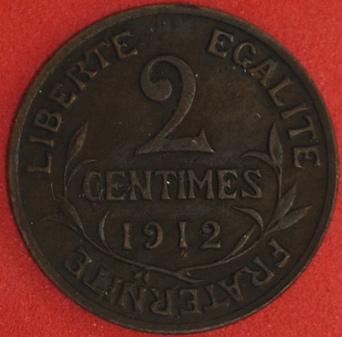 1912 France 2 Centimes XF
