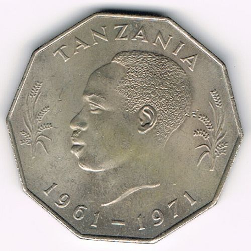 5 Shilingi, Independence, Tanzania, 1971