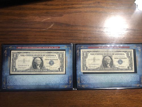 1957b & 1957 STAR 1.00 Silver certificate NICE