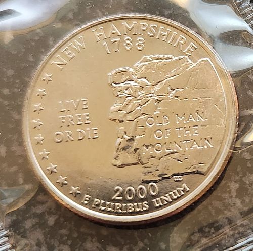 2000-P New Hampshire State Quarter - BU in Original Mint Cello