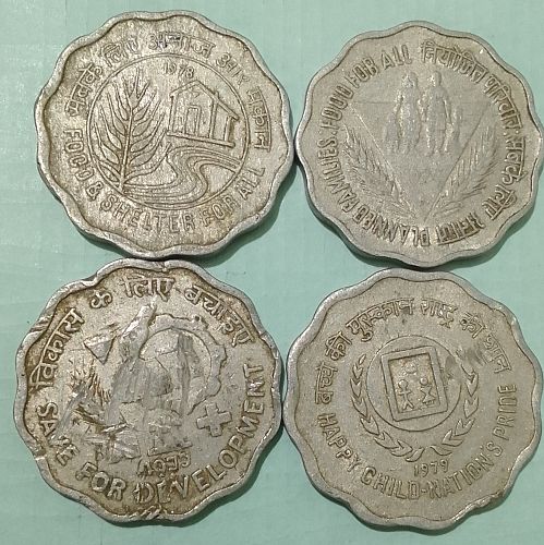 C)....India  circulated   Four  different  coins