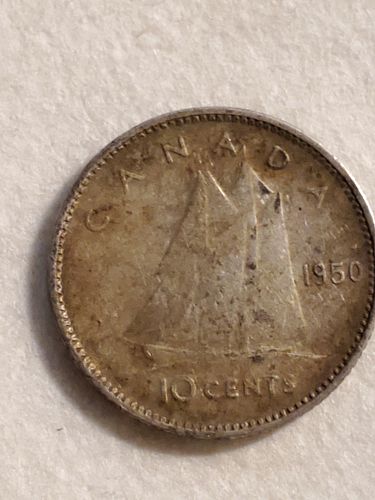 1950 Canada 10 Cent Coin