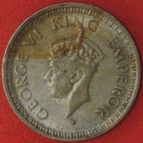 1944(b) Dot India/British 1/4 Rupee AU