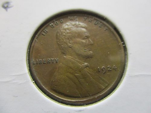 1924-D  VF30 Lincoln Cent.  Item: 1 L24D-04.