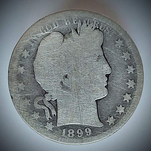 1899 S Barber Half Dollar - Free Shipping for additional coins purchased on same invoice.