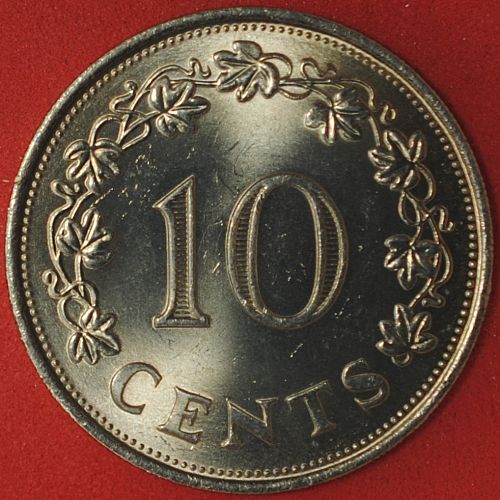 1972 Malta 10 Cents UNC