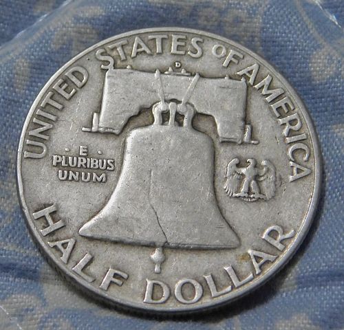 1950 D Franklin Liberty Bell Half Dollar,