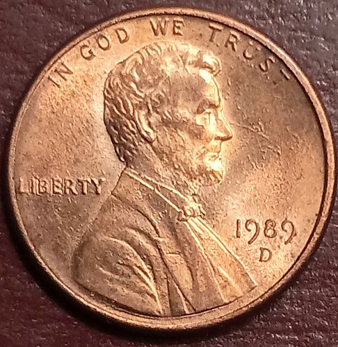1989 D Lincoln Memorial cent ddo error (Strong ddo in Liberty)
