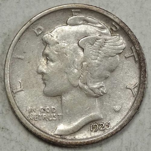 1925-D Mercury Dime, Better Date, Extremely Fine+   1207-26