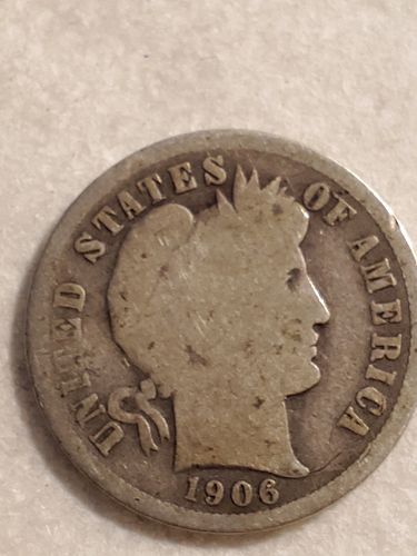 1906 P Barber Dime