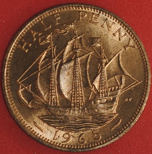 1965 Great Britain Halfpenny BU