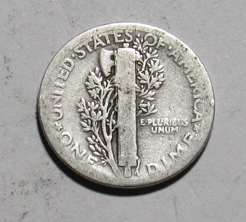 1928 P Mercury Dime in circulated condition