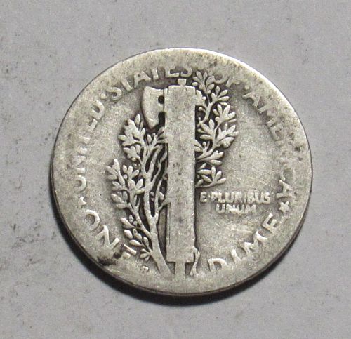 1920 S Mercury Dime in circulated condition