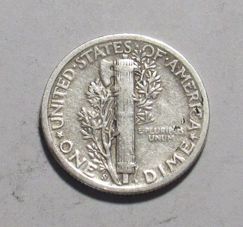 1944 S Mercury Dime in circulated condition