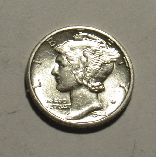 1944 D Mercury Dime, BU
