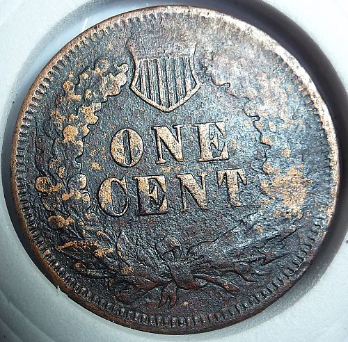 1874 Indian Cent Grades VERY FINE DETAILS DIRTY ( 300-B )