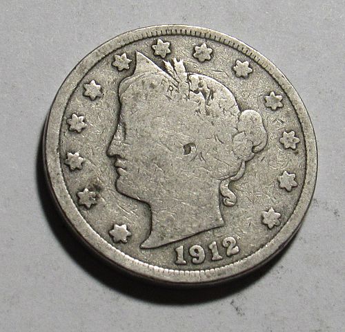 1912 P Liberty Nickel in circulated condition