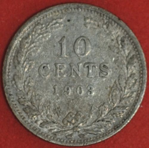 1903 Netherlands 10 Cents VF