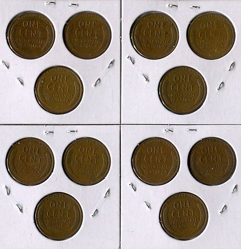 4 - 1951- P-  D - S  LINCOLN  CENT SETS  --    FINE