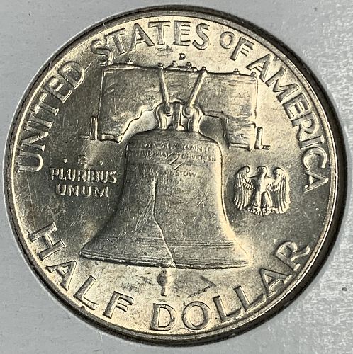 1949-D Franklin Half, MS60+ (5619)