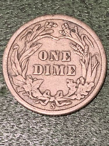 1914-S Barber Silver Dime