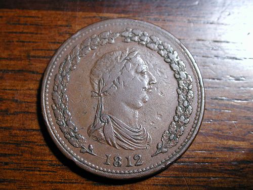 1812 Canada One penny token NICE