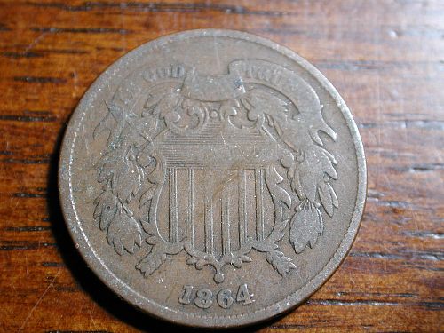1864 2 cent piece NICE