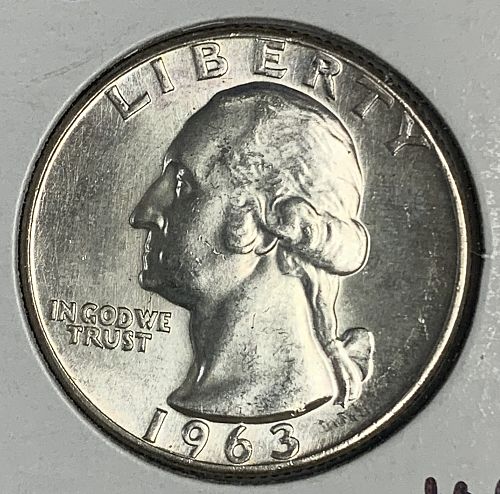 1963 Washington Quarter, MS60+   (#5556)