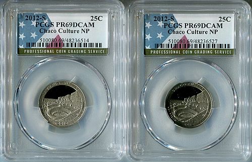 2 - 2012 - S  CHACO CULTURE  National Park Quarters  -    PCGS  PR 69 DCAM