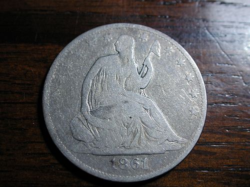 1861 Seated Liberty Half Dollar NICE