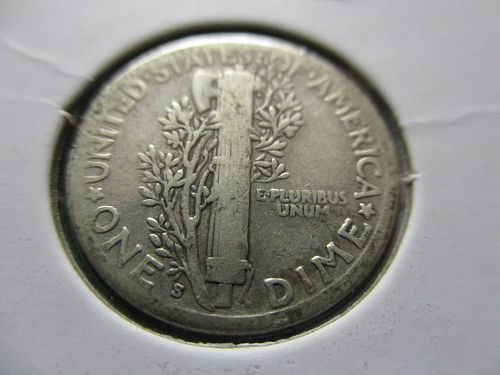 1928-S  Mercury Dime.  Item: 10 M28S-05.