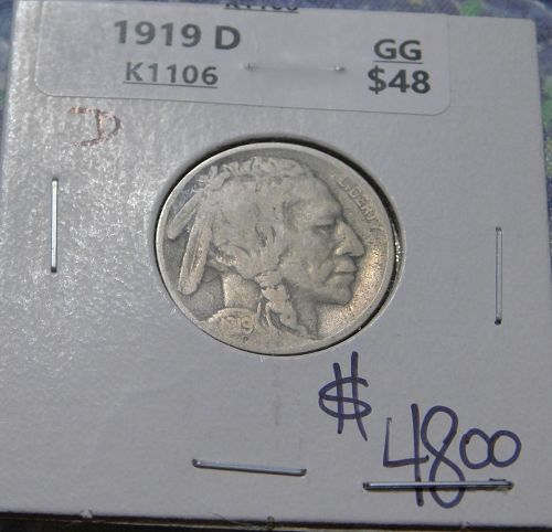 1919 D Buffalo/Indian Head Nickel,