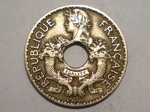 1925 French Indo China 5 Cents VF    KM-18