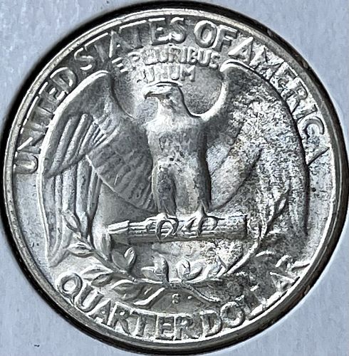 1945-S Washington Silver Quarter ~ Choice Brilliant Uncirculated MS63+