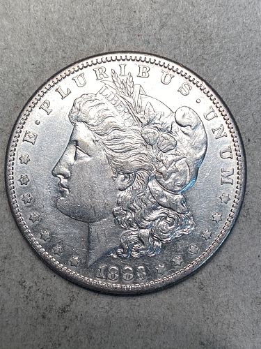 1883-S Morgan Silver Dollar AU50+ (Box)