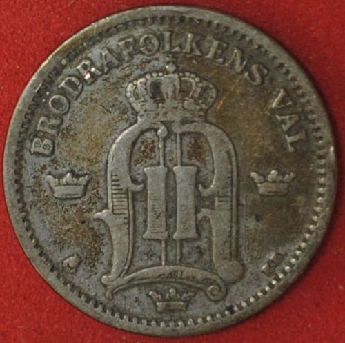 1885 Sweden 25 Ore Fine