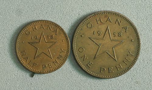 Ghana 1958 half Penny and Penny AU