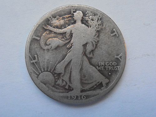 1916 D Walking Liberty Half Dollar, Only 1 Million minted (16DDA1)