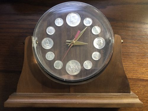 1964 Clock with Coins Really NICE