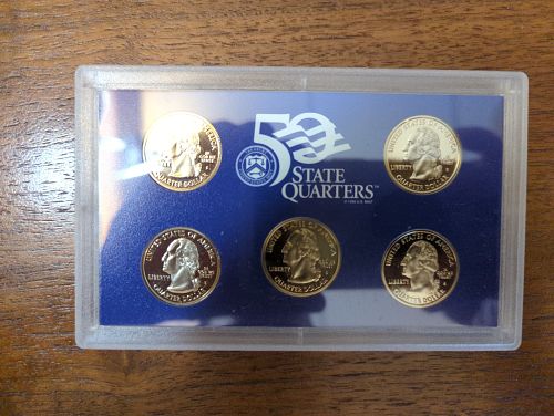 2002 State Quarter Proof Set of 5 Coins - Clad