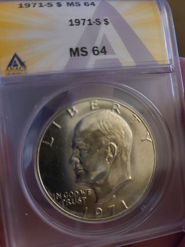 1971-S Dwight D. Eisenhower Dollar - ANACS Certified MS64!