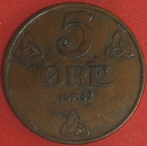1932 Norway 5 Ore VF
