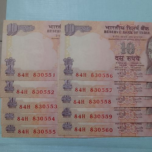 D60..All   10  UNC  YY Reddy  sign  India notes lot