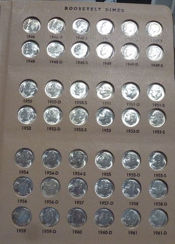 1946 TO 2006  BRILLIANT UNCIRCULATED ROOSEVELT DIME SET WITH ALBUM