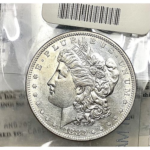 1883-S Morgan Silver Dollar ANACS Photo Cert Type 10 (1/1987-6/1990) AU 50/50