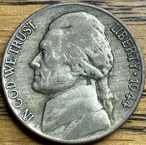1944P Jefferson nickel.  Good album coin